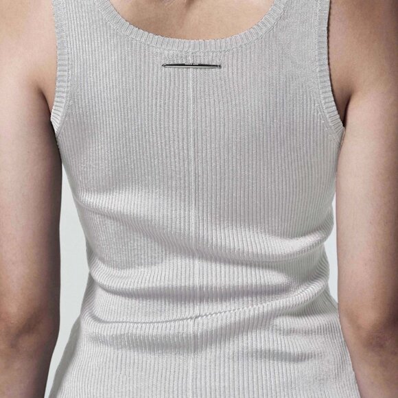 Designer GRACE LING Ribbed-knit Column Tank Top Exclusive Couture - Picture 7 of 8